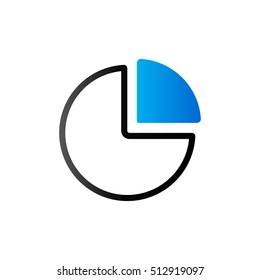 Pie chart icon in duo tone color. Data report financial presentation