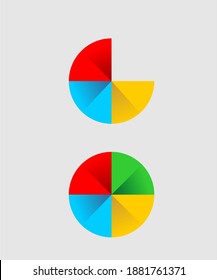 icono de gráfico circular para la ilustración económica en colorfull.vector.
