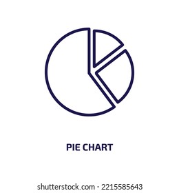 pie chart icon from education collection. Thin linear pie chart, diagram, business outline icon isolated on white background. Line vector pie chart sign, symbol for web and mobile