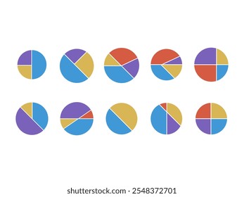 Pie Chart Icon Element Set