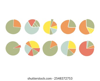 Pie Chart Icon Element Set