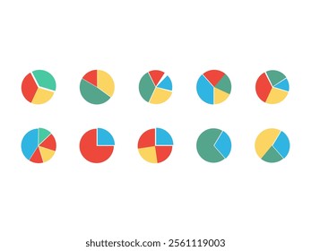 Pie Chart Icon Element Set
