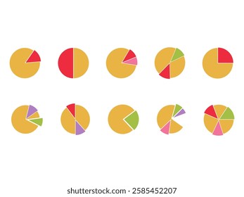 Pie Chart Icon Element Set