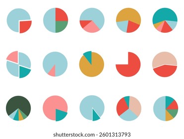 Pie Chart Icon Element Set