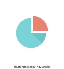 Pie chart icon in flat color style. Finance report money data information