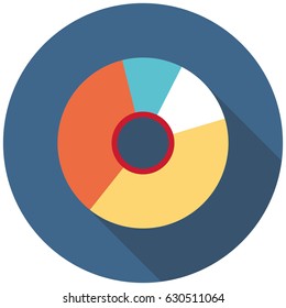 Pie chart Icon. flat design. Vector illustration.