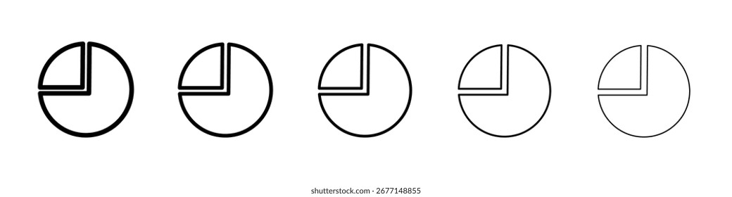 Pie chart icon flat illustration set logo
