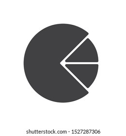 Pie chart icon. flat simple pictogram. Diagram vector illustration