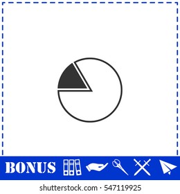 Pie Chart icon flat. Simple vector symbol and bonus icon