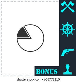 Pie Chart icon flat. Simple vector symbol and bonus icon