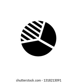 Pie Chart Icon In Flat Style Vector For Apps, UI, Websites. Black Icon Vector Illustration.