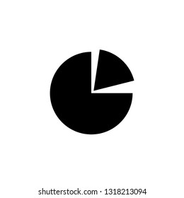 Pie Chart Icon In Flat Style Vector For Apps, UI, Websites. Black Icon Vector Illustration.