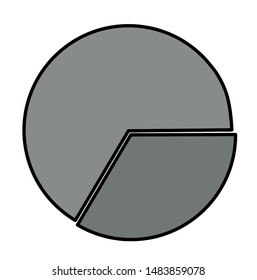 Pie Chart Icon, flat style, isolated on white background. Graph symbol for your web site design, logo, app, UI. 