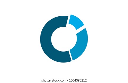 Pie chart icon flat style vector illustration.