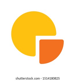 Pie chart icon in flat style