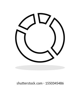 Pie chart icon in flat style. Chart / Analysis symbol for your web site design, logo, app, UI Vector EPS 10.
