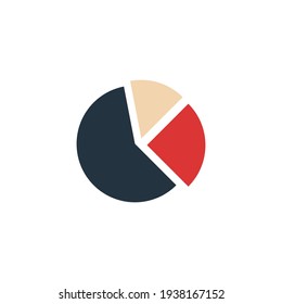 Pie chart icon flat style vector illustration on white background.