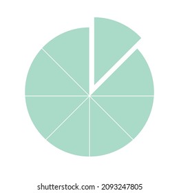 Pie Chart Icon flat style isolated on white background. Graph symbol for your web site design, logo, app, UI.