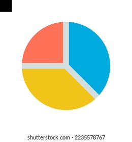 Vector de estilo plano de icono de gráfico circular