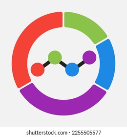 Pie chart icon in flat style, use for website mobile app presentation