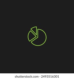 Pie chart icon flat vector design