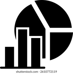Pie Chart Icon Glyph Vector Illustration