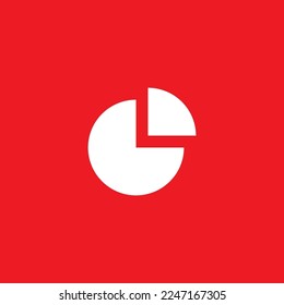 Pie chart icon, graphic resource template, vector illustration.