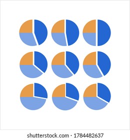 Pie Chart Icon, Infographic Pie Chart Vector Art Illustration