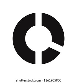 Pie chart icon isolated on white background. Diagram, statistics modern and simple symbol in trendy design style for website, mobile, app, graphic, logo, UI. Flat vector element illustration. EPS10.