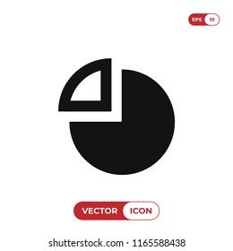 Pie chart icon isolated on white background. Diagram, graph, modern and simple symbol in trendy design style for website, mobile, app, graphic, logo, UI. Flat vector element illustration. EPS10.