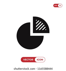 Pie chart icon isolated on white background. Diagram, graph, modern and simple symbol in trendy design style for website, mobile, app, graphic, logo, UI. Flat vector element illustration. EPS10.