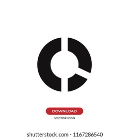 Pie chart icon isolated on white background. Diagram, statistics modern and simple symbol in trendy design style for website, mobile, app, graphic, logo, UI. Flat vector element illustration. EPS10.