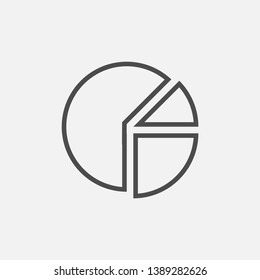 Pie chart icon isolated on white background. Vector illustration. Eps 10.