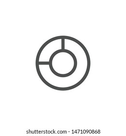 Pie Chart icon isolated on white background. Circle digram symbol modern, simple, vector, icon for website design, mobile app, ui. Vector Illustration