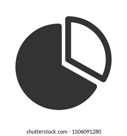Pie chart icon isolated on white background. symbol modern, simple, vector, icon for website design, mobile app, ui. Vector Illustration