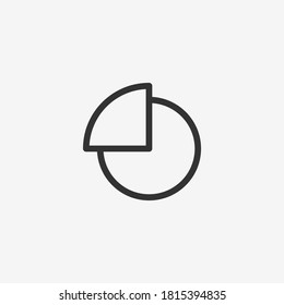 Icono de gráfico circular aislado en el fondo. Símbolo de diagrama moderno, simple, vector, icono para el diseño de sitios web, aplicación móvil, ui. Ilustración vectorial