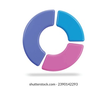 pie chart icon isolated on 3d render illustration