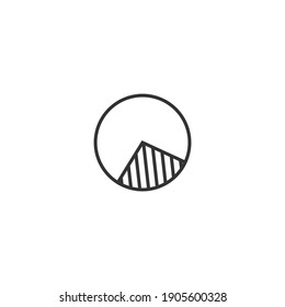 pie chart icon, isolated pie chart sign icon, vector illustration