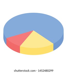 Pie chart icon. Isometric of pie chart vector icon for web design isolated on white background