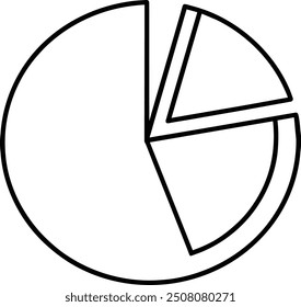 Icono de gráfico circular. arte lineal y trazo editable.