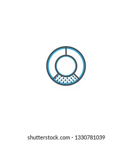 pie chart icon line design. Business icon vector illustration design