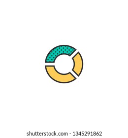 pie chart icon line design. Business icon vector illustration
