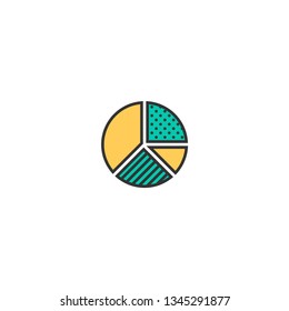 pie chart icon line design. Business icon vector illustration
