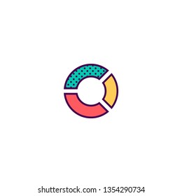 pie chart icon line design. Business icon vector illustration