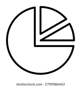 Pie Chart Icon Line Design Vector Illustration