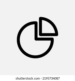 Icono de gráfico circular en estilo de línea sobre la interfaz de usuario, uso para presentación de aplicación móvil del sitio web