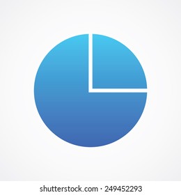 Pie Chart icon in line style. Type of graph in which a circle is divided into 2 sectors that each represent a proportion of the whole