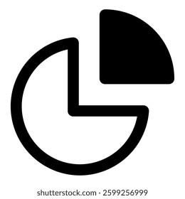 pie chart icon in line style
