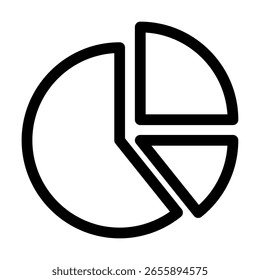 Icono de gráfico circular en estilo de línea. Ilustración vectorial