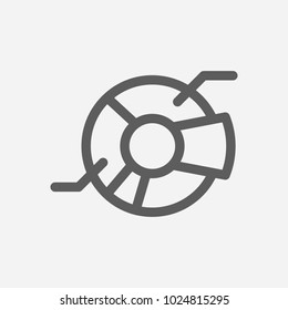 Pie chart icon line symbol. Isolated vector illustration of  icon sign concept for your web site mobile app logo UI design.